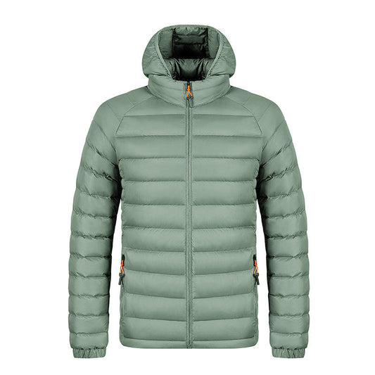 Men's Lightweight Hooded Puffer Jacket with Pockets