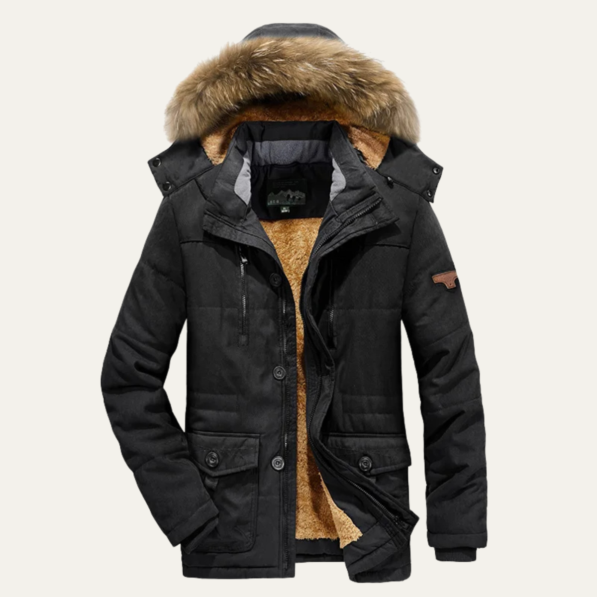 Warm Waterproof Mens Parka Jacket with Multiple Pockets