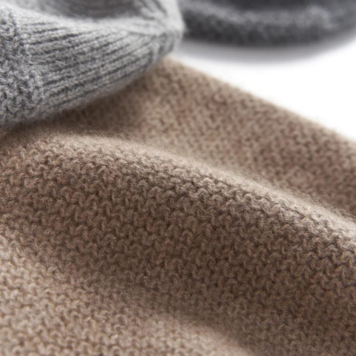 Soft Men's Cashmere Ribbed Winter Beanie Hat
