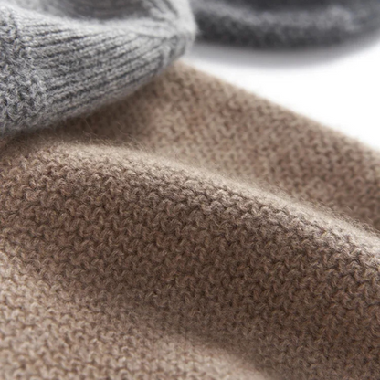 Soft Men's Cashmere Ribbed Winter Beanie Hat