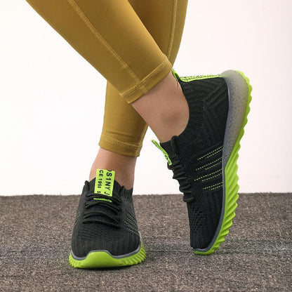 Colorblock Knitted Sneakers For Women