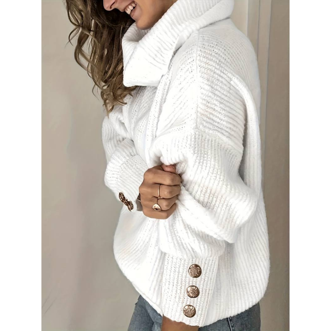 Relaxed Fit Women's Turtleneck Sweater
