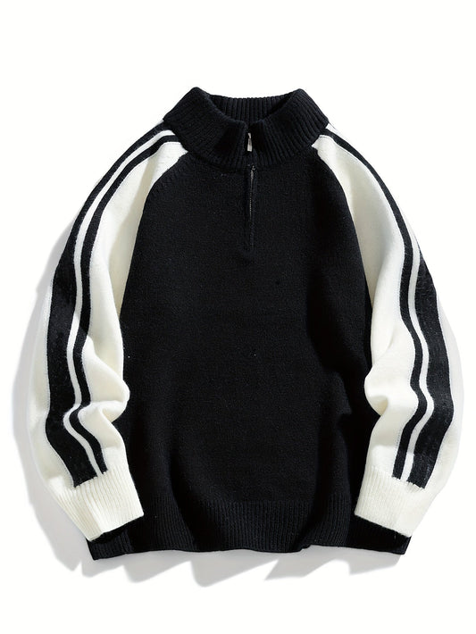 Men's Cosy Bright Quarter Zip Sweater - OutfitLondon