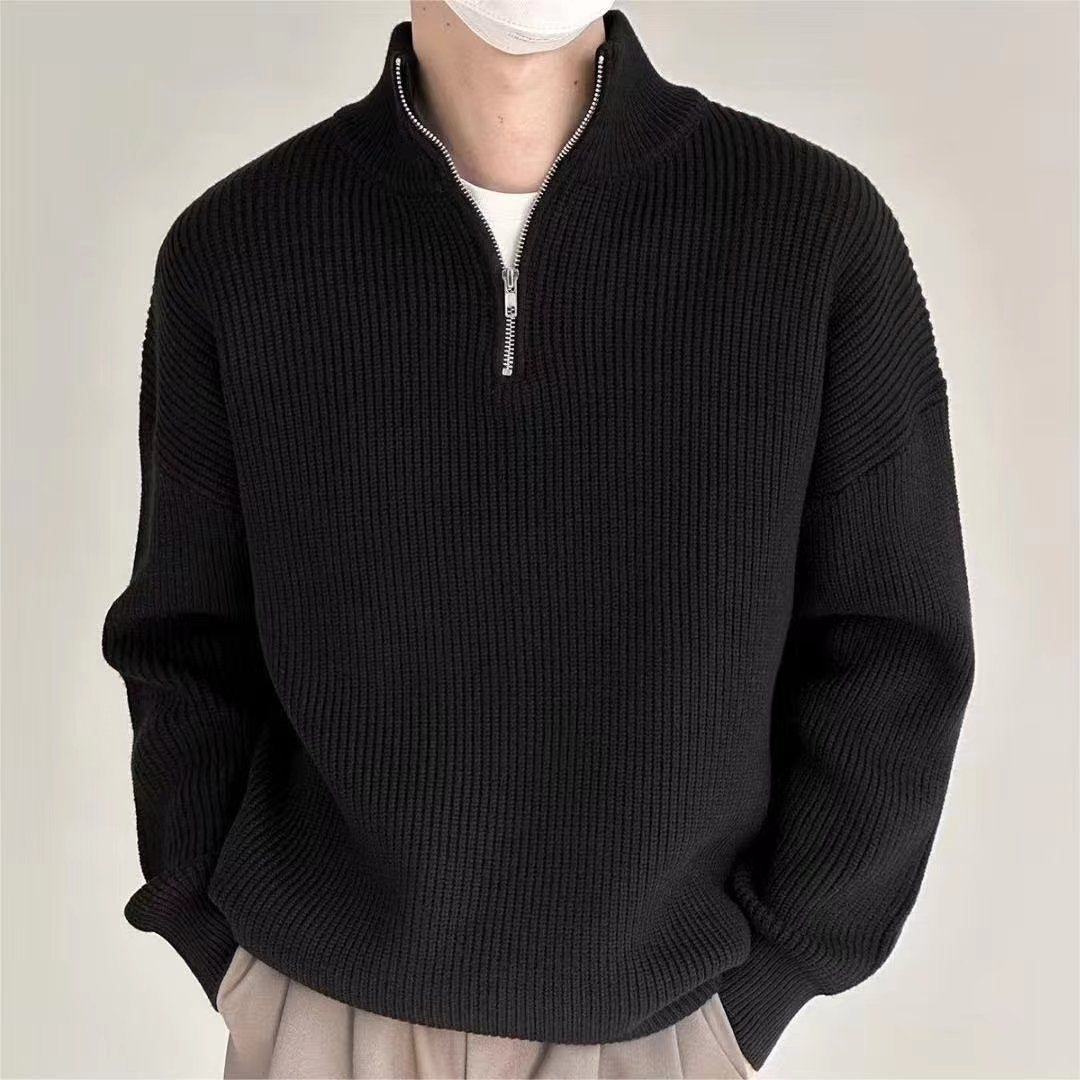 Relaxed Fit Men's Cable Knit Sweater