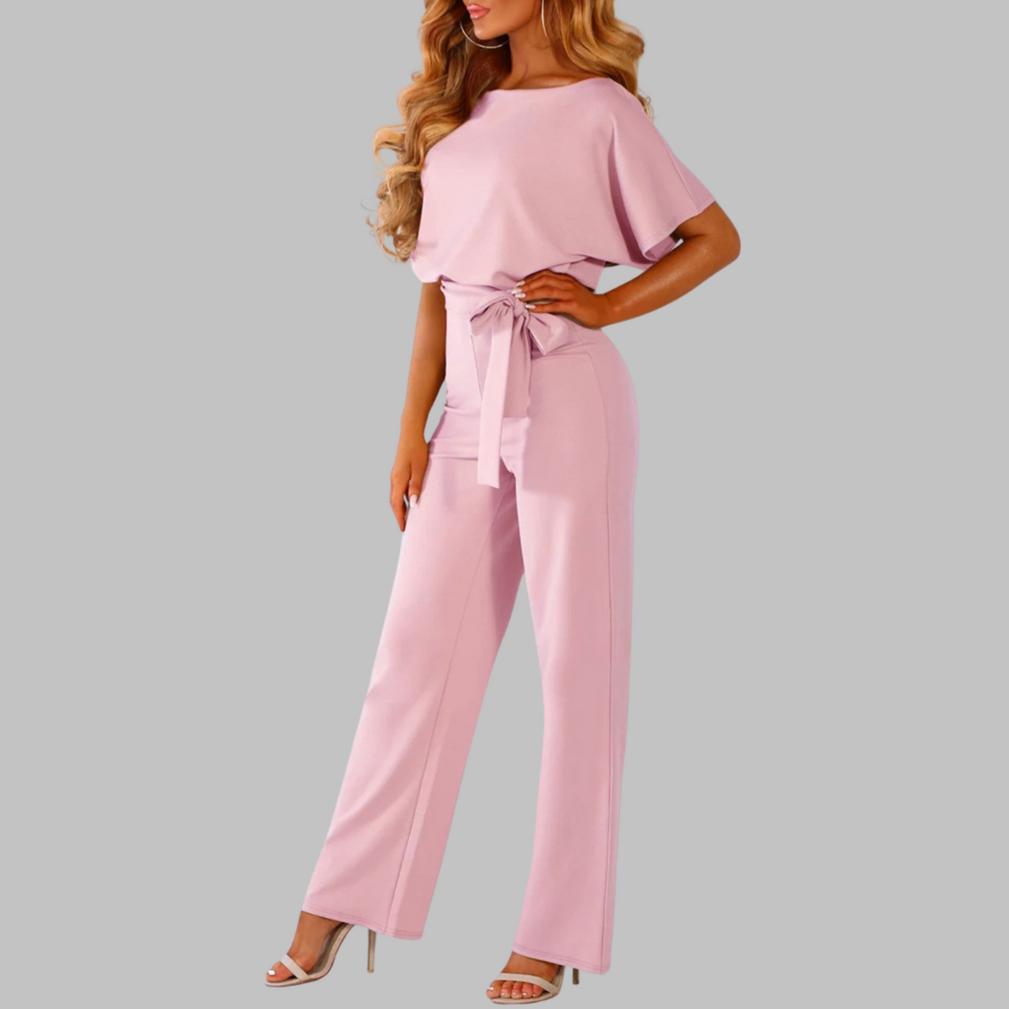 Relaxed Fit V Neck Batwing Jumpsuit