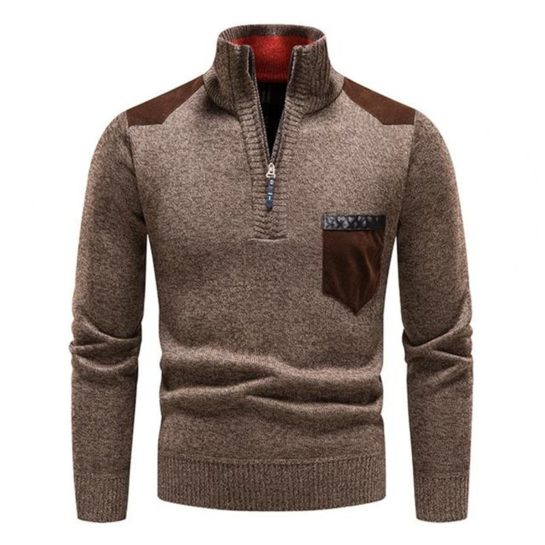 Relaxed Fit Men's Zip Up Sweater