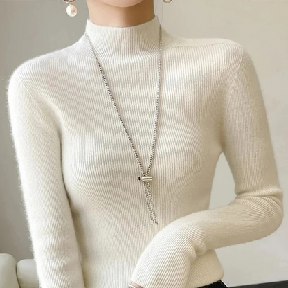 Cozy Fitted Ladies Wool Winter Sweater