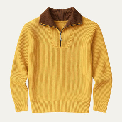 Men's Textured Quarter Zip Pullover Sweater