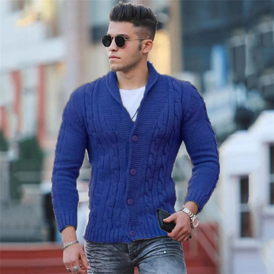 Soft Warm Mens Casual Cardigan Sweater