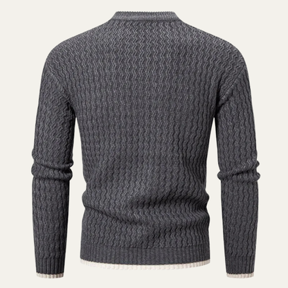 Men's Cozy Cable Knit Crew Neck Sweater