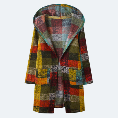 Warm Women's Plaid Hoodie Sweater Jacket