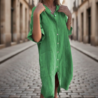 Relaxed Fit Casual Shirt Dress for Women