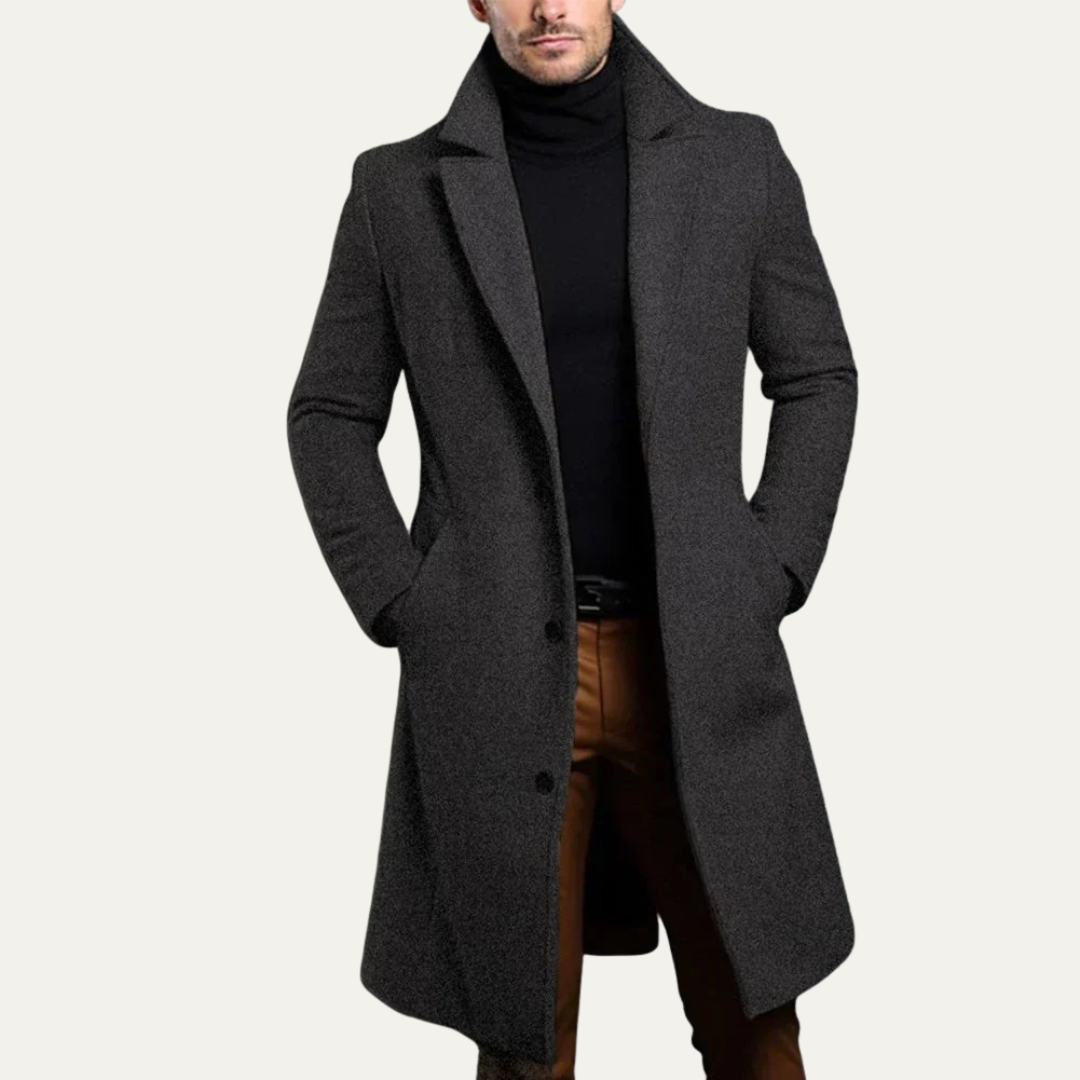 Classic Fit Men's Wool Trench Coat