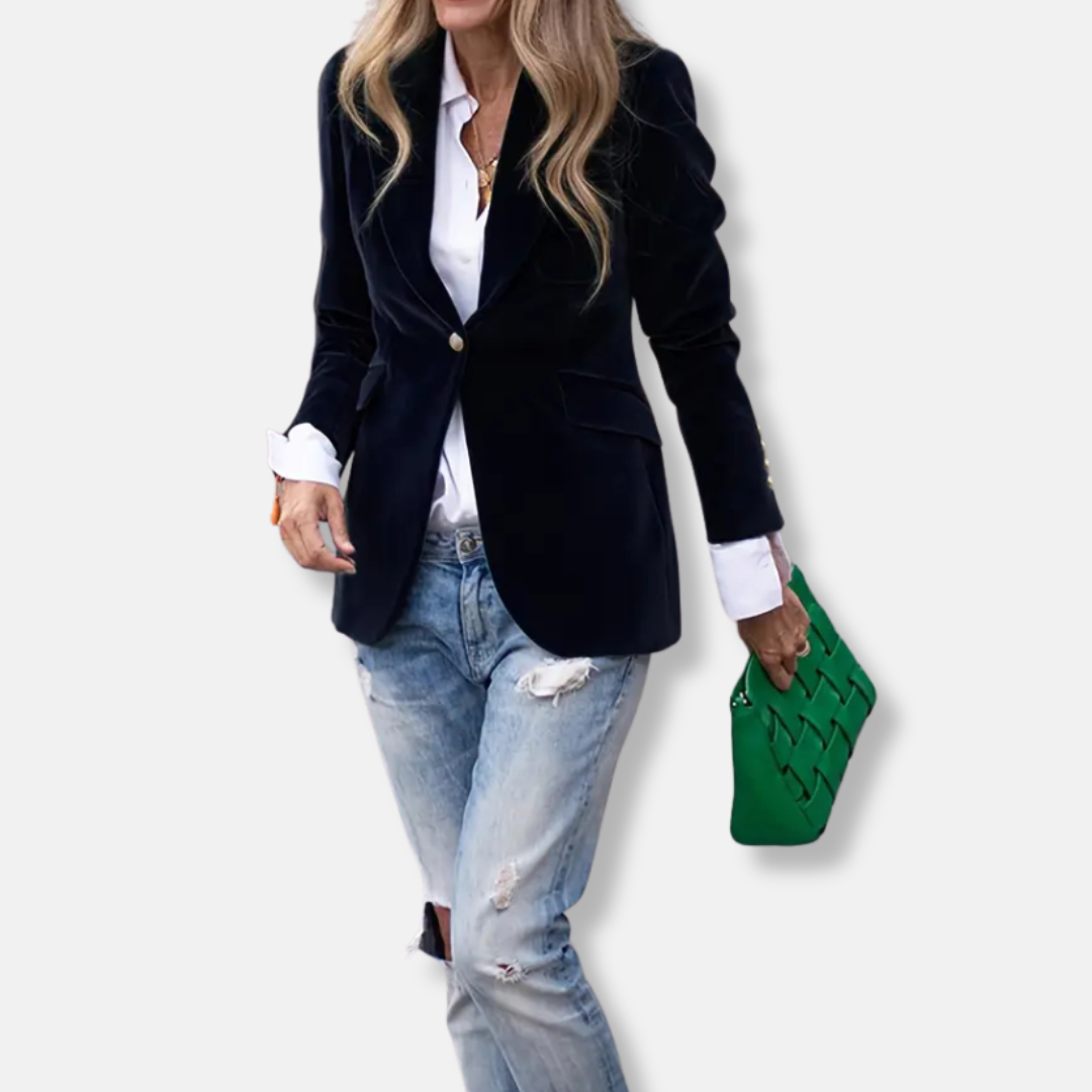 Classic Fit Blazer with Gold Buttons