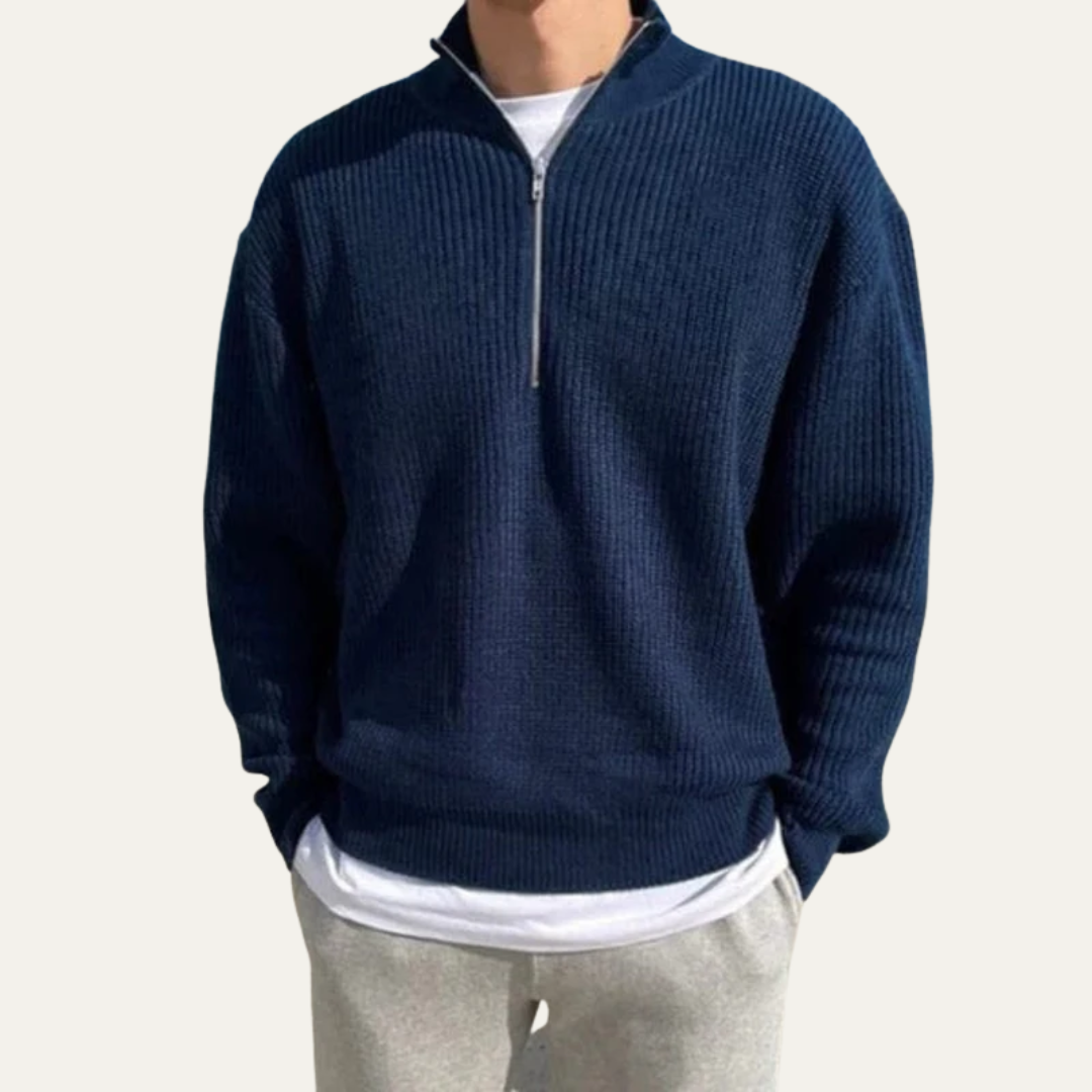 Men's Large Relaxed Fit Crew Neck Sweater - OutfitLondon