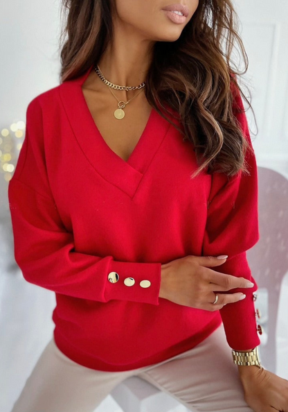 Classic V-Neck Women's Pullover Sweater