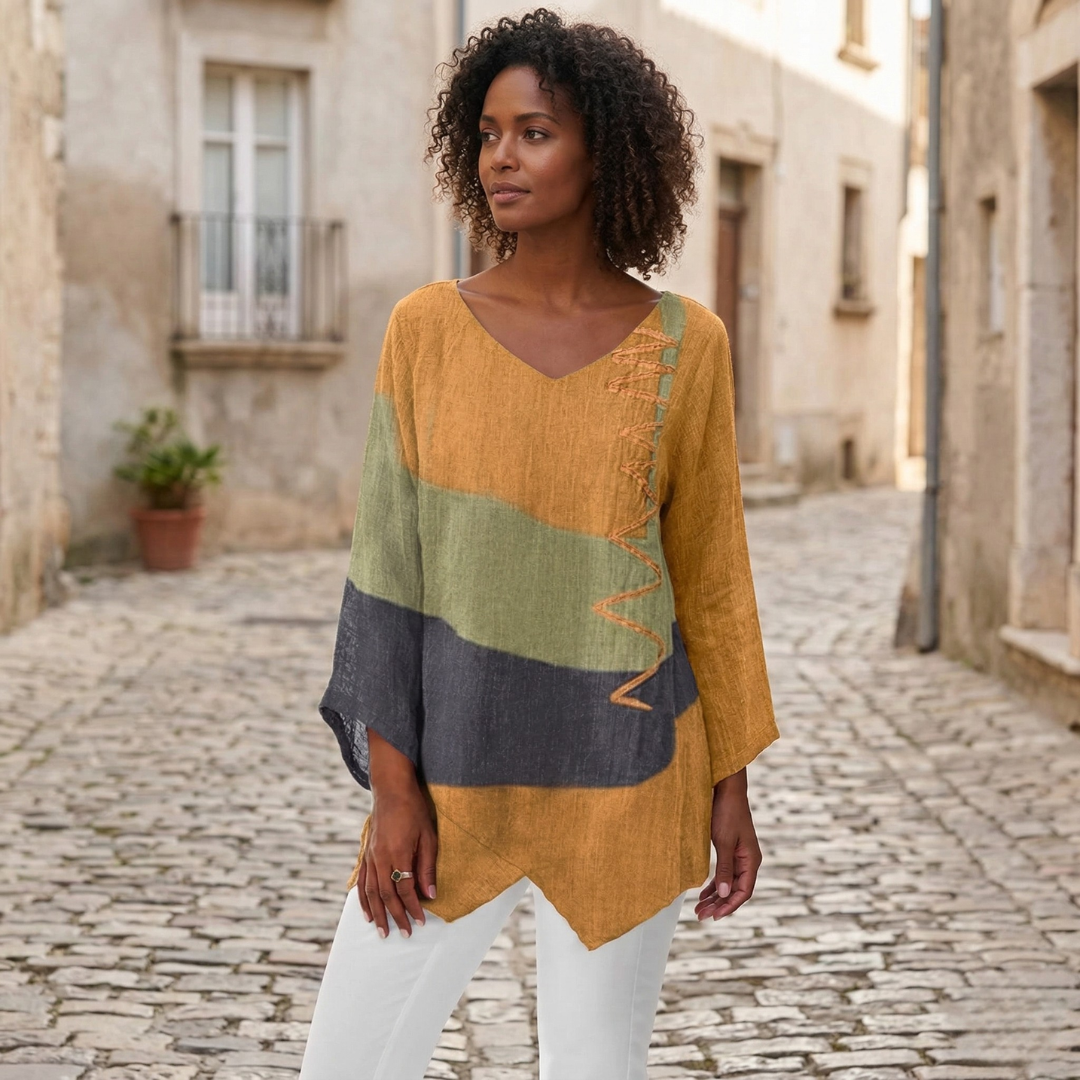 Relaxed Fit V Neck Tunic Shirt Comfortable Casual Top