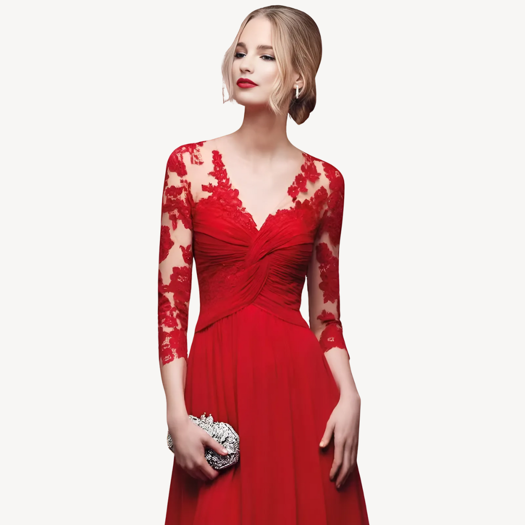 Elegant Floral Floor Length Women's Dress