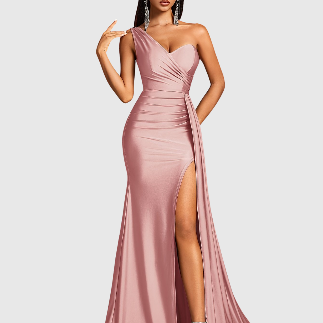 Asymmetrical Floor Length Evening Dress