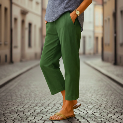 Classic Fit High Waisted Women's Casual Pants