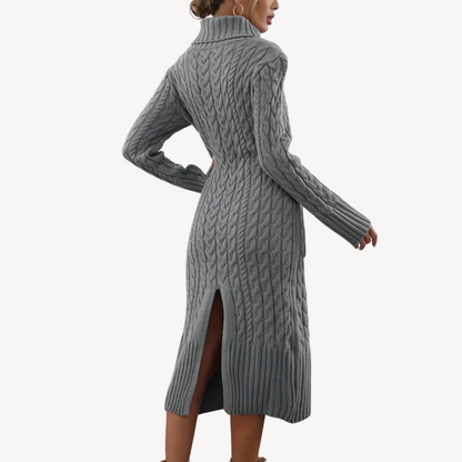 Charcoal Crew Neck Sweater Dress