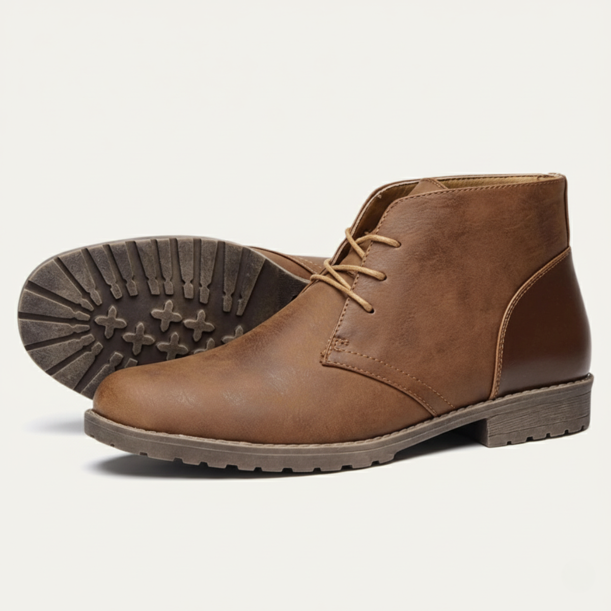 Vintage Men's Brown Leather Ankle Boots