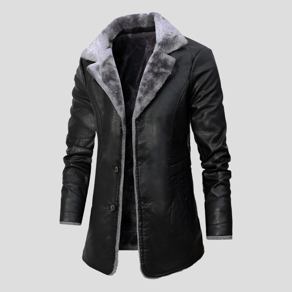 Warm Leather Shearling Jacket - OutfitLondon