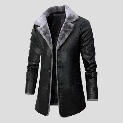 Warm Leather Shearling Jacket - OutfitLondon