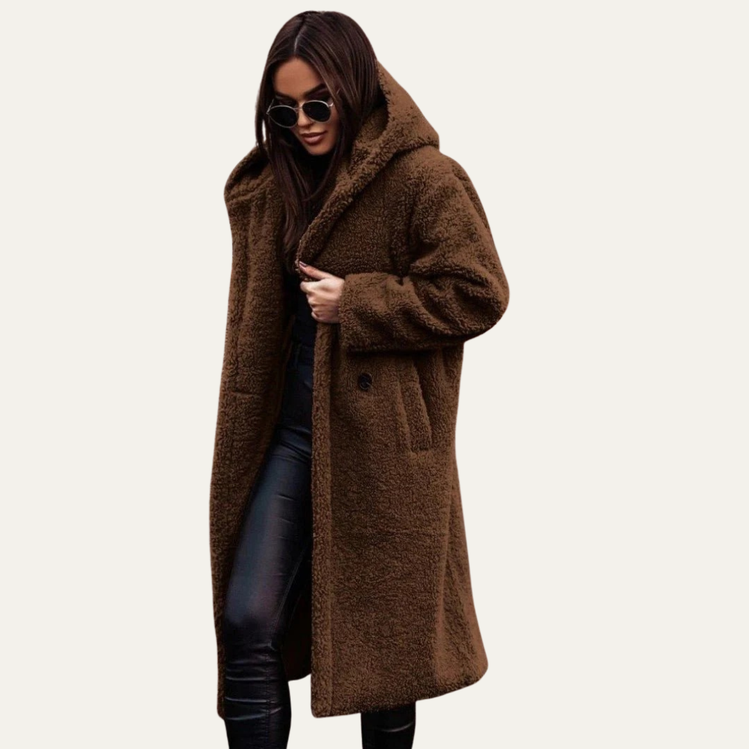 Ladies Large Faux Fur Parka Coat