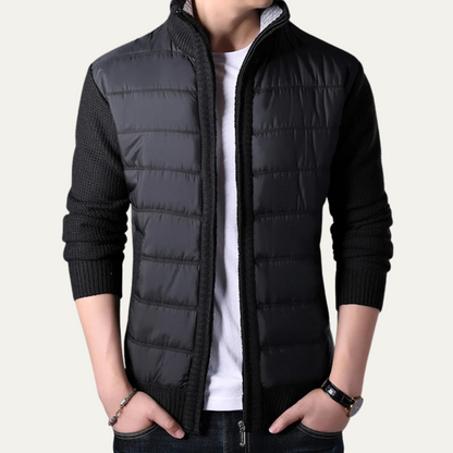 Warm Men's Zip Up Puffer Jacket - OutfitLondon