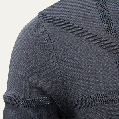 Slim Fit Men's Breathable Knit Polo Sweater