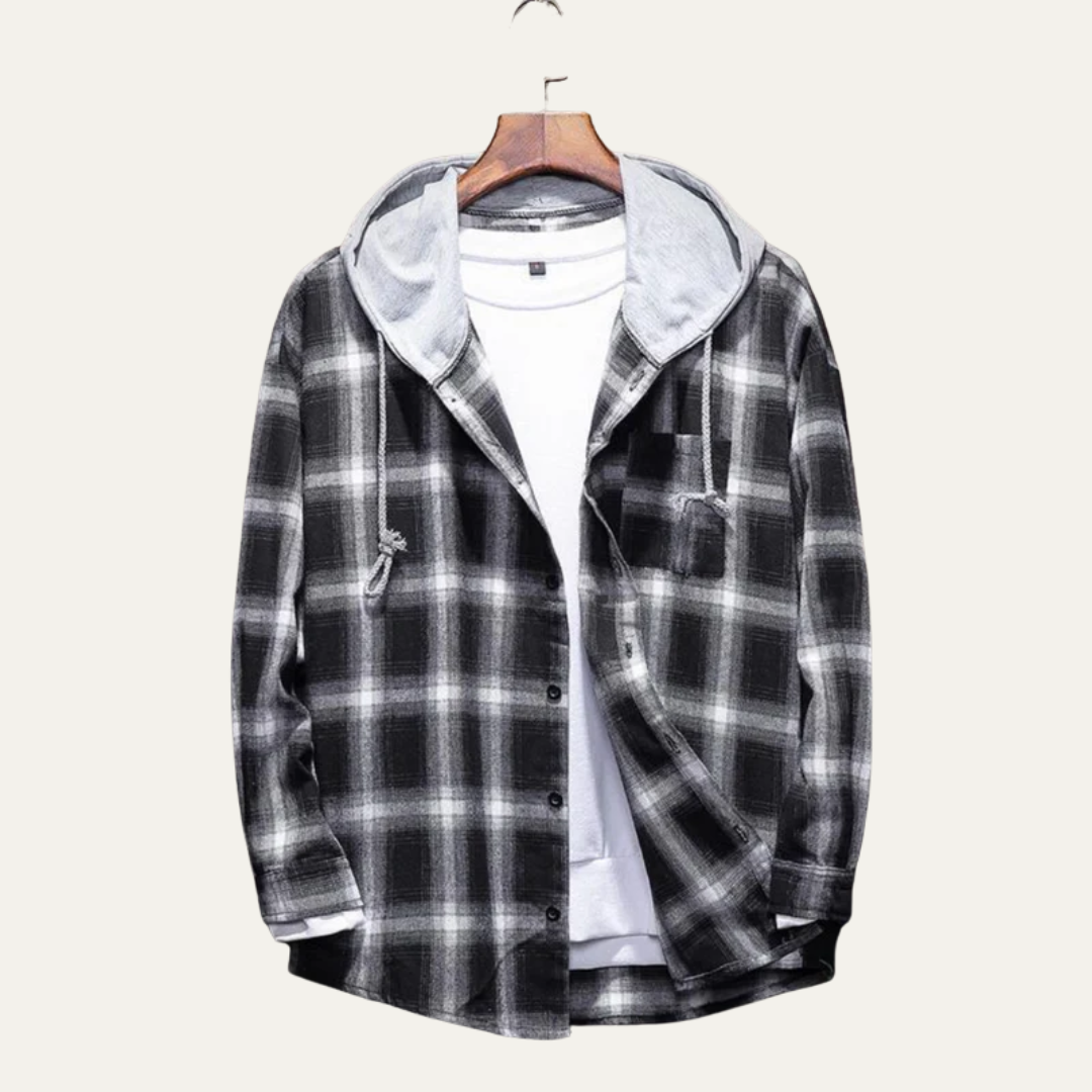 Warm Plaid Hoodie Flannel Shirt