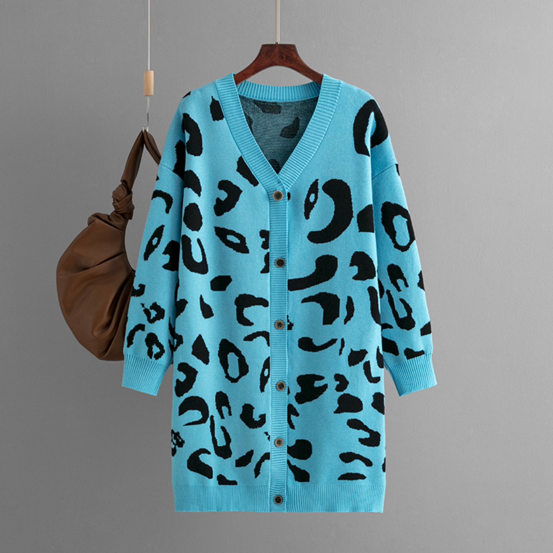 Cozy Animal Print Women's Cardigan