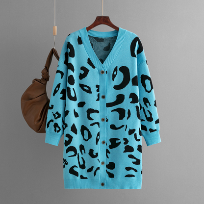 Cozy Animal Print Women's Cardigan