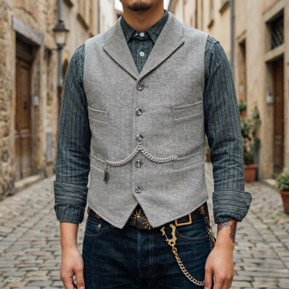 Traditional Plaid Waistcoat for Men