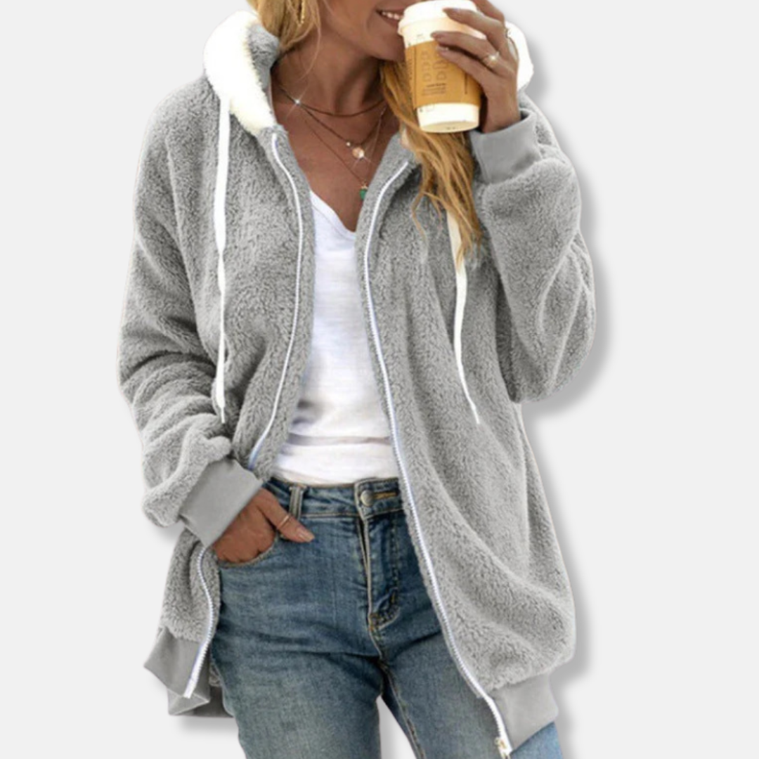 Relaxed Fit Zip Up Hoodie Jacket