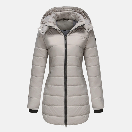 Warm Women's Padded Jacket with Hood - OutfitLondon