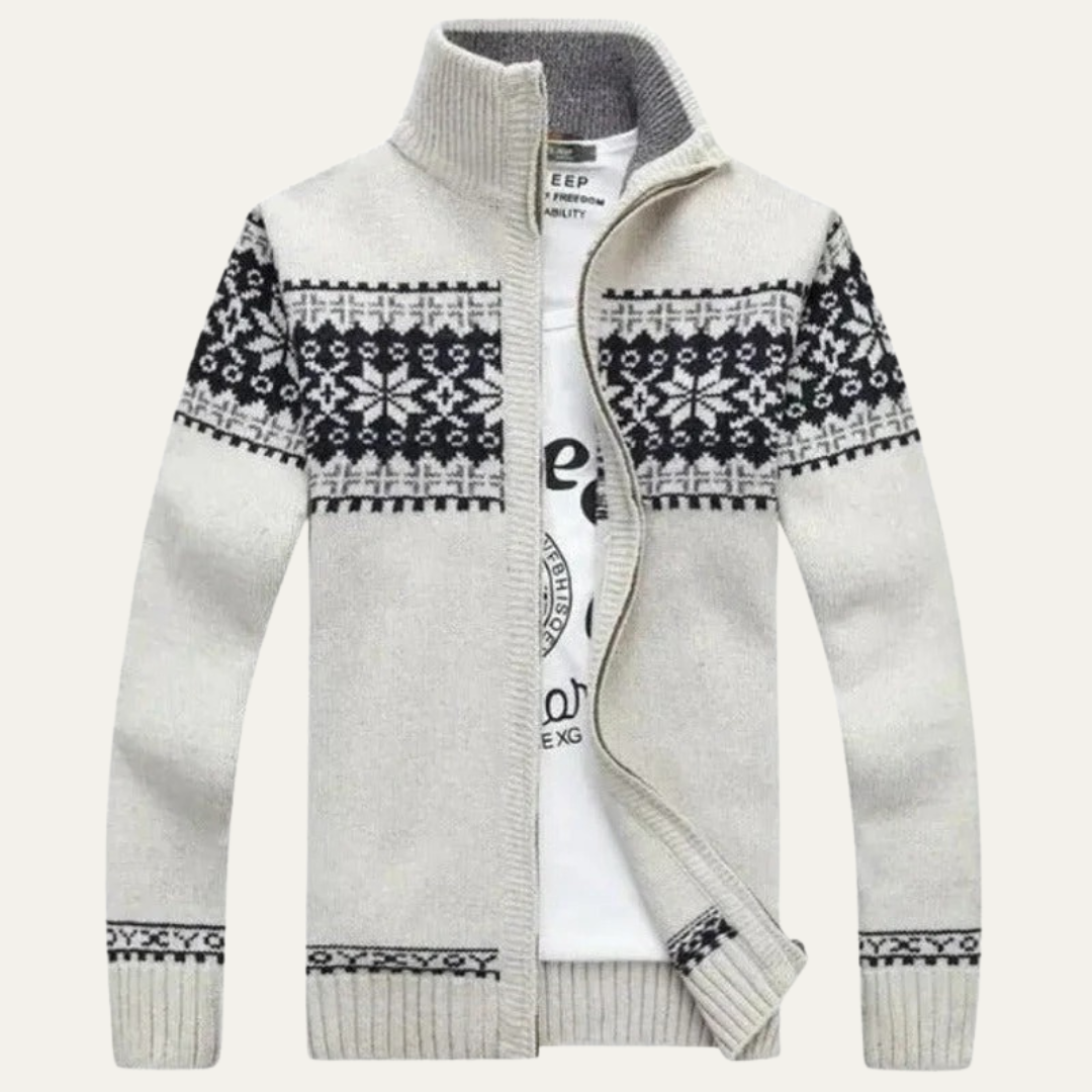 Warm Winter Cable Knit Mens Cardigan Sweater
