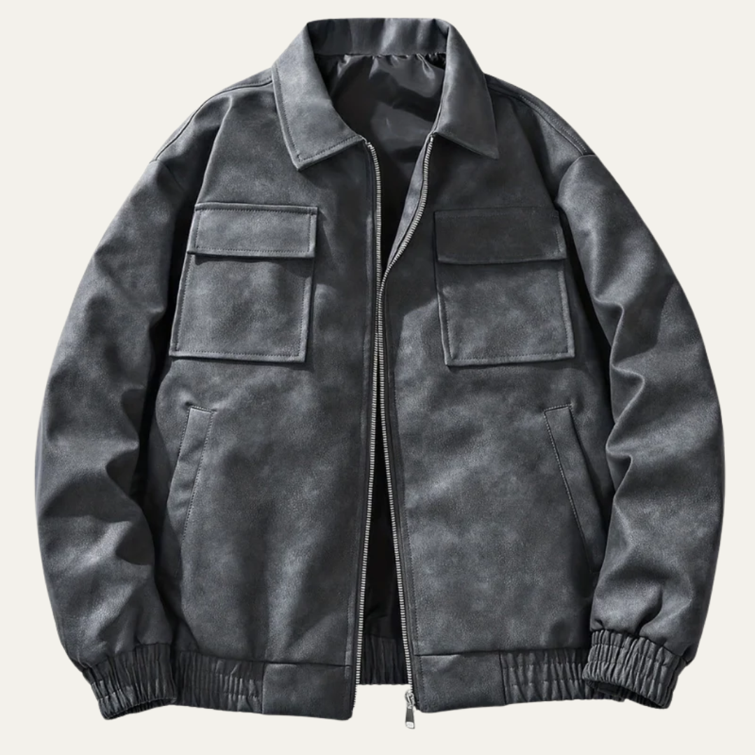Casual Fit Mens Bomber Jacket with Zip Pockets