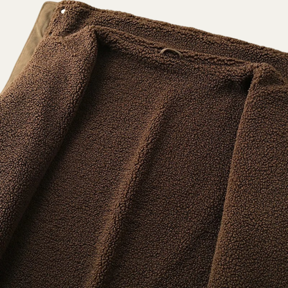 Rustic Brown Suede Men's Fleece Lined Jacket