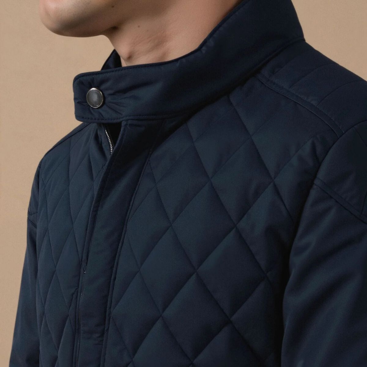 Classic Navy Quilted Mens Jacket