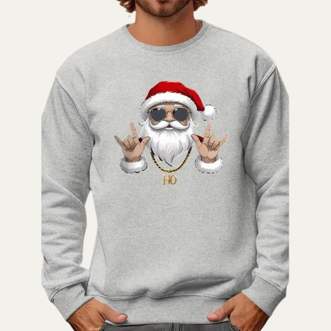 Fun Holiday Santa Mens Sweatshirt