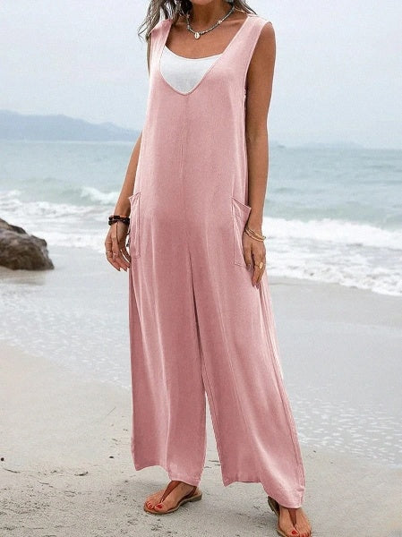 Comfortable Loose Fit Womens Summer Romper with Pockets