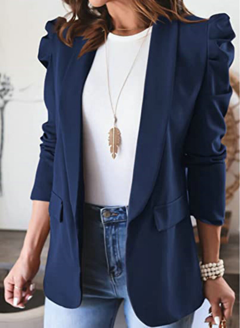 Timeless Tailored Ladies Jacket with Buttons and Pockets