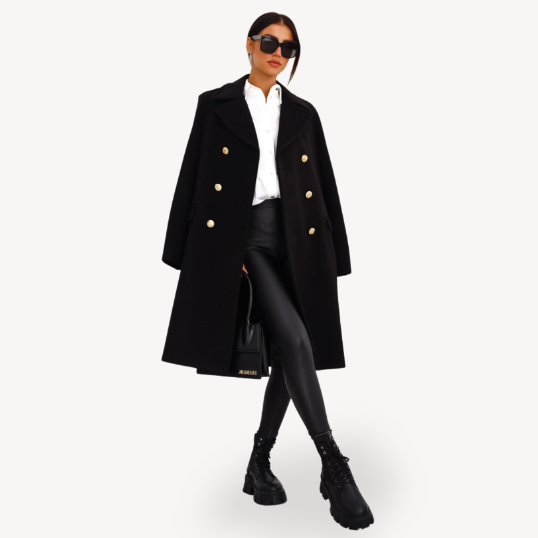 Luxurious Ladies Long Wool Trench Coat