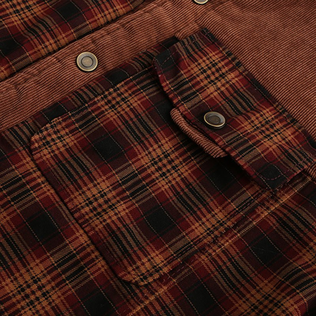 Warm Checked Flannel Coated Jacket