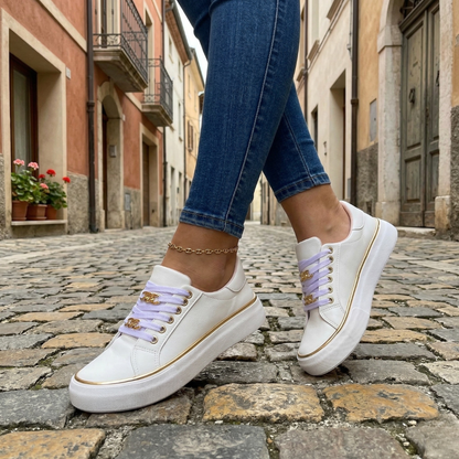 Comfy Lace Up Sneakers for Women Casual Style Shoes
