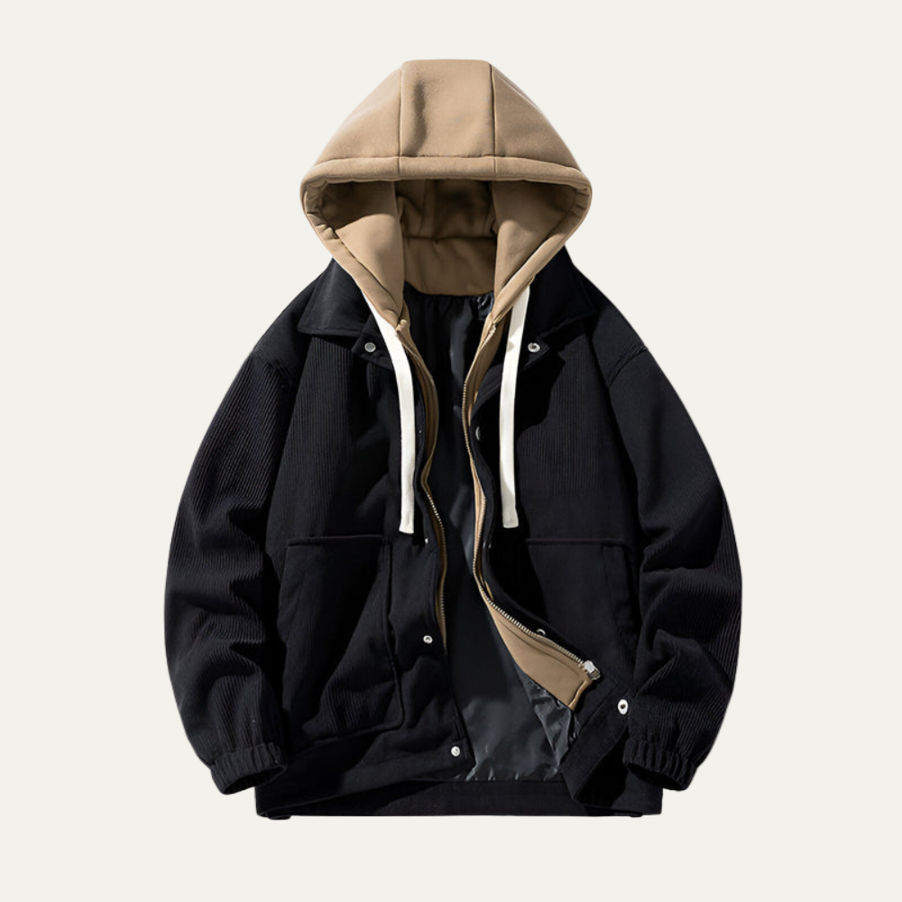 Rugged Cotton Hoodie Denim Jacket