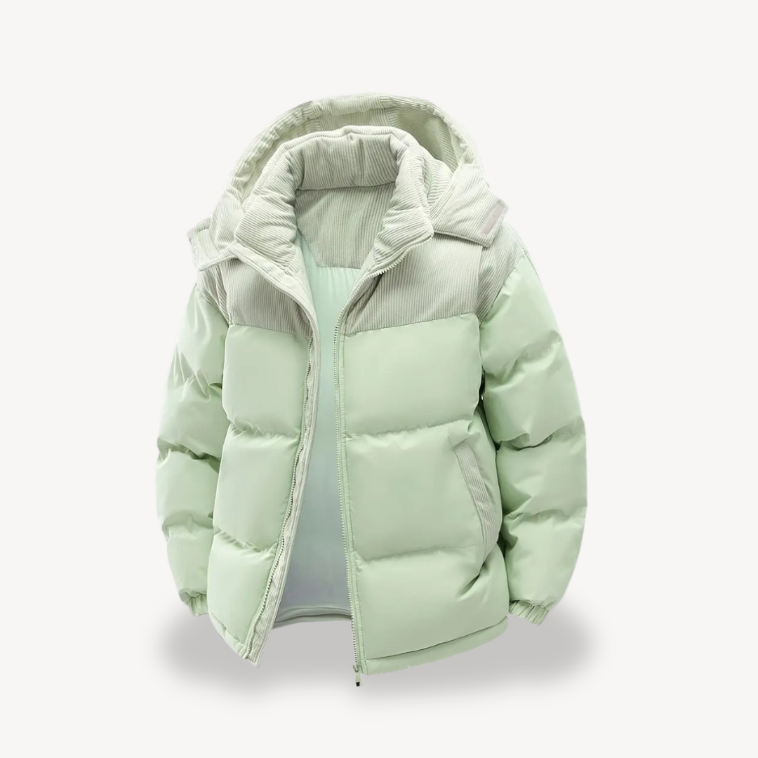 Warm Quilted Jacket with Fleece Lined Hood