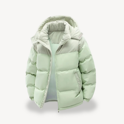 Warm Quilted Jacket with Fleece Lined Hood